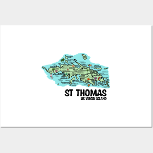 St Thomas Map Posters and Art